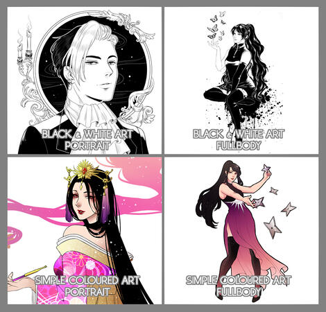 B/W and Simple Coloured Art Samples